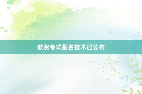 教资考试报名技术已公布